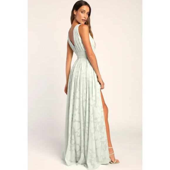 Lulus Sweet Sophistication Sage Green Burnout Floral Maxi Dress - Picture 2 of 15
